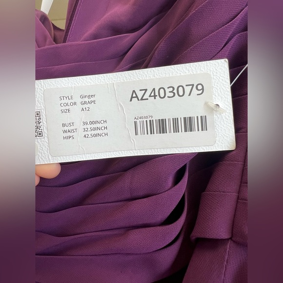 PURPLE AZAZIE BRIDESMAID SIZE 12 - Picture 2 of 3